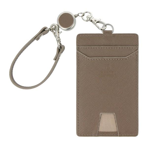 パスケース 定期入れ 本革 リール付 プリズム トープ ベージュ 茶色 馬蹄 PEDIR ペディール...