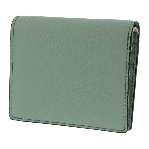 本革 革 二つ折り ウォレット 財布 ディアシュリンク ライトグリーン グリーン カーキ 緑 PED...