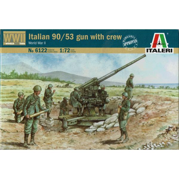 イタリア 90/53砲 クルー付 WWII 1/72 イタレリ