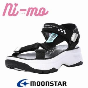 キッズサンダル ジュニア キッズ ガールズ MoonStar ムーンスター Ni-mo ニーモ NM J106 女の子 スポーツサンダル スポサン 厚底 ブラック 黒 送料込み｜marm-shopping0105