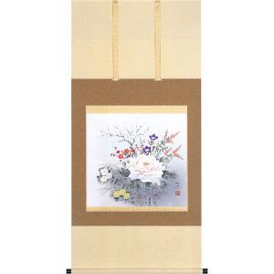 掛け軸 花鳥画 (夏)四季花鳥・朝顔に鶺鴒（近藤玄洋） 掛軸 : まろ庵