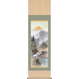 掛け軸 花鳥画 【完全肉筆掛け軸】竹に雀（中谷 文魚） 掛軸 : まろ庵