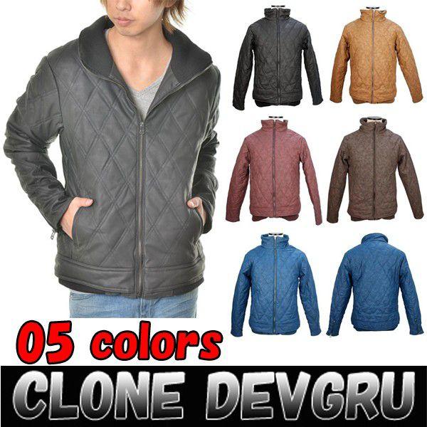 キルティングジャケット メンズ ジャケット アウター 革 レザー フェイクレザー ジャケット キルテ...