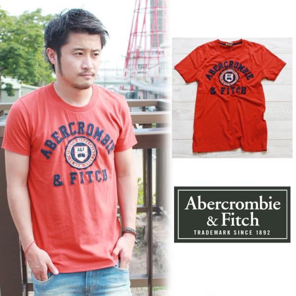 アバクロ/Abercrombie&amp;Fitch TEE Tシャツ メンズ 半袖 レッド