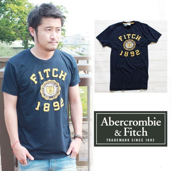 アバクロ/Abercrombie&amp;Fitch TEE Tシャツ メンズ 半袖 ネイビー