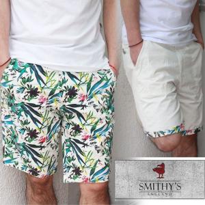 スミス イングランド SMITHY'S ENGLAND shorts ショーツ メンズ リゾート柄｜maroon