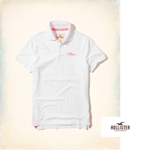 ホリスター Hollister POLO ポロシャツ メンズ 半袖 ホワイト