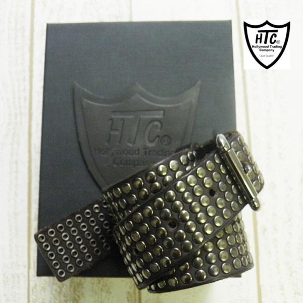 HTC エイチティーシー ベルト メンズ 5000スタッズ スタッズ 革 レザー ヴィンテージ ダー...