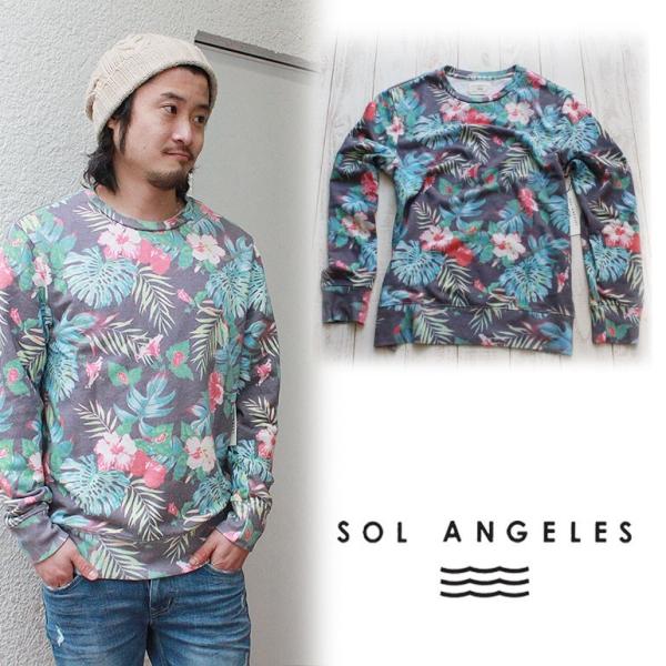 SOL ANGELES　ソル・エンジェルス スウェットクルー メンズ 半袖　総柄