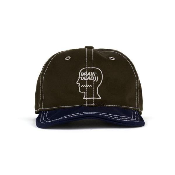 BRAIN DEAD WIRE BRIM 6 PANEL HAT - FOREST GREEN