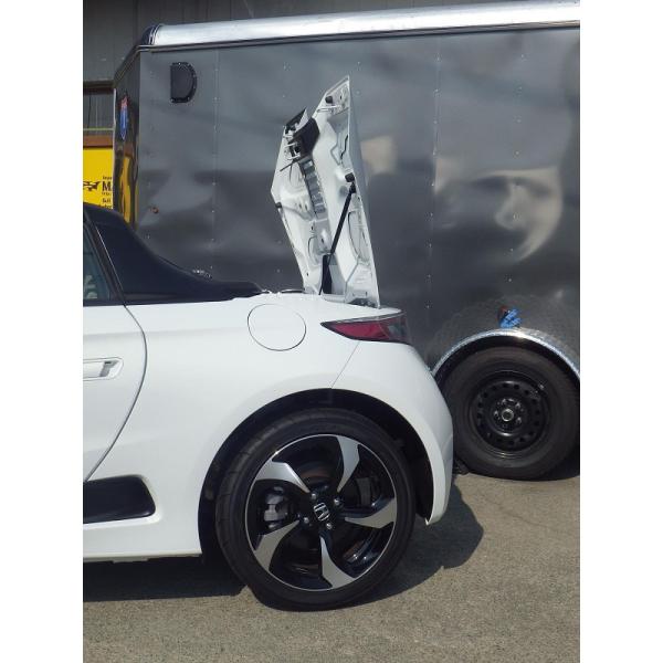 ホンダ：S660＜JW5＞(純正スチールエンジンフード車)用エンジンフードダンパー　シルバーカーボン