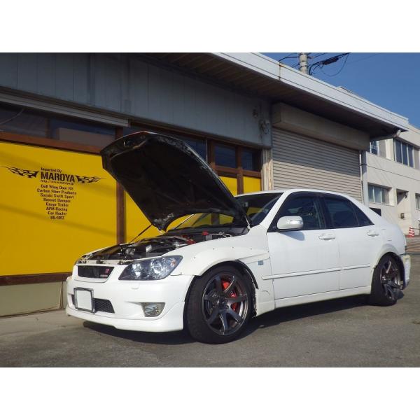 トヨタ：アルテッツァ[SXE10](軽量ボンネット)用ボンネットダンパー　シルバーカーボン