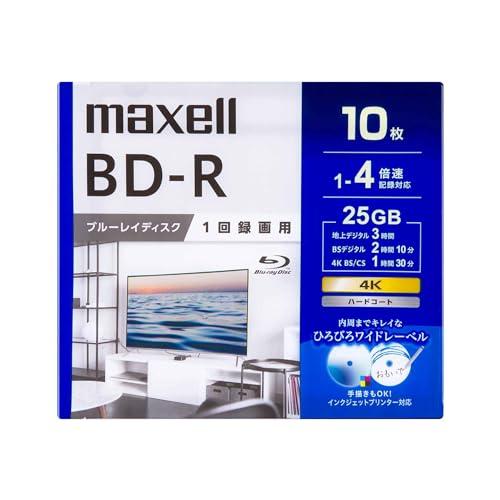 マクセル 録画用ブルーレイディスクBD-Rひろびろワイドレーベルディスク(1?4倍速対応) 10枚入...