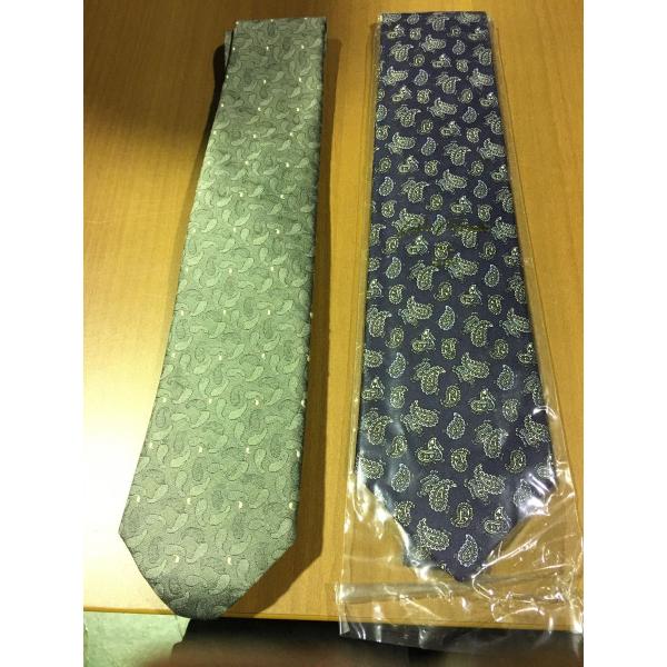 ネクタイ 2本まとめ売り 日本製 イタリア製 クラバット ペイズリー柄 未使用 ★0043 A-3