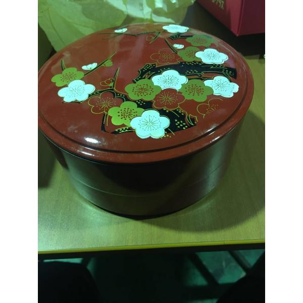 お重　お菓子入れ　小物入れ　5つセット　花柄　合成漆器　未使用 ★0227 A-1