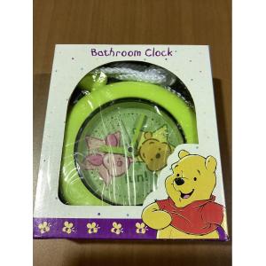 ディズニー　くまのプーさん　バスルーム時計　掛け時計　黄緑色　未使用　中国製 ★0252 A-3