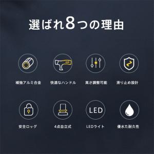 杖 4点杖 介護 自立式 ステッキ ライト付き...の詳細画像3