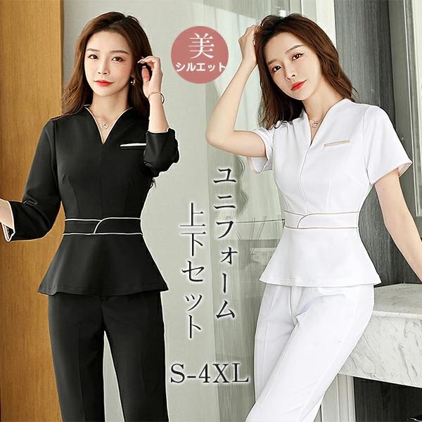 ユニフォーム エステ サロン通勤 レディース 女性 制服おしゃれ 半袖 七丈袖ジャケットワンピース ...