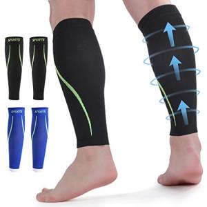 Doact ふくらはぎ サポーター スポーツ用 カーフスリーブ 薄手 吸汗速乾 ランニング 立ち仕事 カーフガード 男女兼用 2枚セット ブラッ