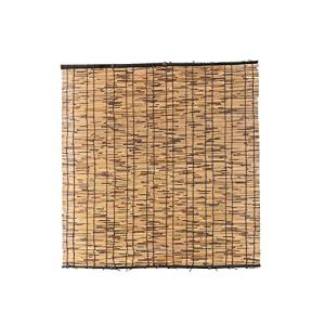 水勘製簾所 こだわり いぶし 天津すだれ 天然葦 ブラウン 約幅74×長さ70cm 天然黒丸竹を使用し 編糸を2列20本で配置した 高耐久 簾