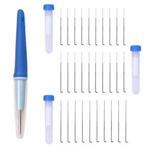 DFsucces 羊毛フェルト ニードル 3本針タイプ 30本替針