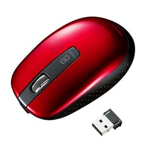 サンワサプライ 充電式ワイヤレスマウス ブルーLED 中型 レッド MA-WBL118R