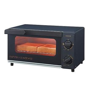 コイズミ オーブントースター 2枚焼き タイマー15分 温度調節機能 トレー付き 1000W ブラック KOS-1032/K