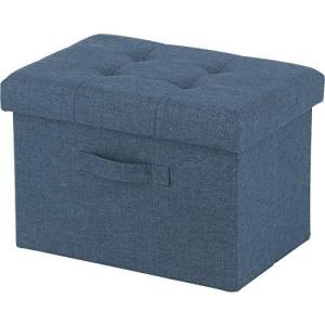 収納スツール 折りたたみ 幅38cm ネイビー オットマン インナーボックス 耐荷重80kg ハント 86144