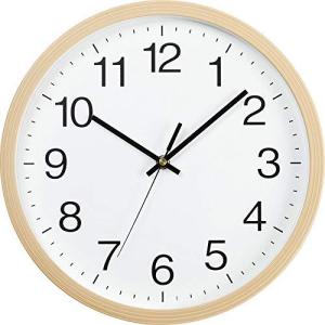 アイリスプラザ 壁掛け時計 薄型 軽量 掛け時計 直径30cm ナチュラル PWCR-30-M