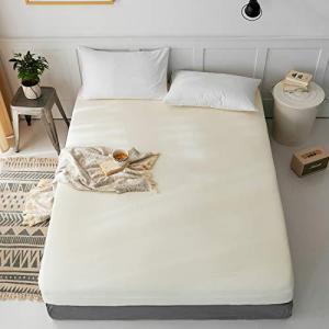 三幸 ボックスシーツ 水洗いシワ加工 シングル アイボリー シーツ 単品 マットレスカバー 通年 429544-0005