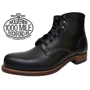 ウルヴァリン 1000マイルブーツ WOLVERINE 1000MILE BOOT PLAIN TOE ウルバリン BLACK Dワイズ MADE IN USA ブラック 黒