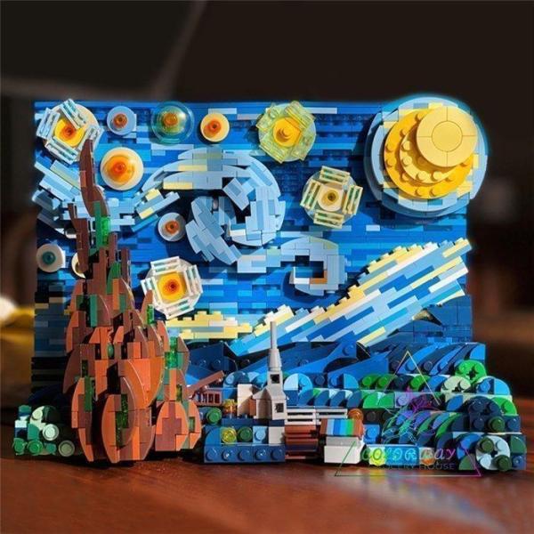 ブロック おもちゃファン・ゴッホ 「星月夜」The Starry Night レゴ 互換 知育玩具 ...