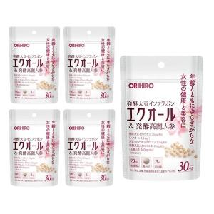 オリヒロ エクオール 発酵高麗人参 90粒入 30日分 5個セット 大豆イソフラボン ORIHIRO ポスト投函
