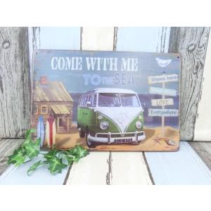 (4■1B)●新品●　アメリカン ブリキ 看板★TO THE SEA wagen★　【S-B75】看板/サインボード/インテリア/アメカジ/アメリカン