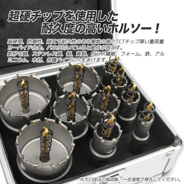 ホールソー 超硬ホルソーセット ホールソー ステンレス・鉄用 超硬セミロング HSS ハイス鋼 10...