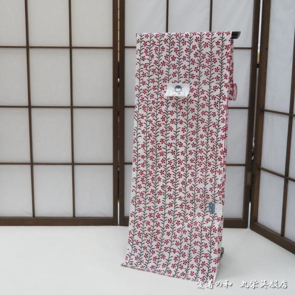 竺仙鑑製浴衣（ちくせん）綿コーマ白地柄染め高級ゆかた反物25