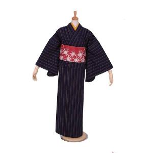 藍染 木綿単衣着物 格子 未使用品 天然発酵立て藍染め松阪木綿プレタ着物(単衣）2 : 愛着の和 - 通販