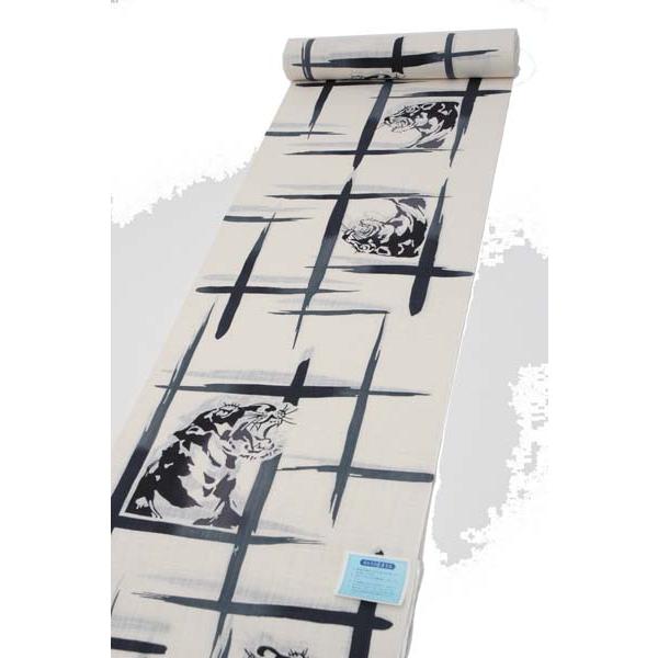 男物浴衣反物　麻混キングサイズ　ブランド寛斎KANSAI01