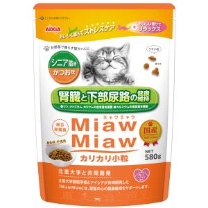 ＭｉａｗＭｉａｗカリカリ小粒　シニア猫用　かつお味｜maruetsu-fure