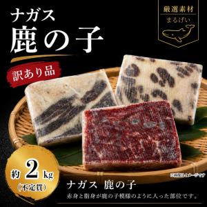 訳あり品　ナガス鯨　鹿の子　約2ｋｇ分（不定貫）