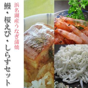 浜名湖産鰻、しらす、桜海老セット 送料無料