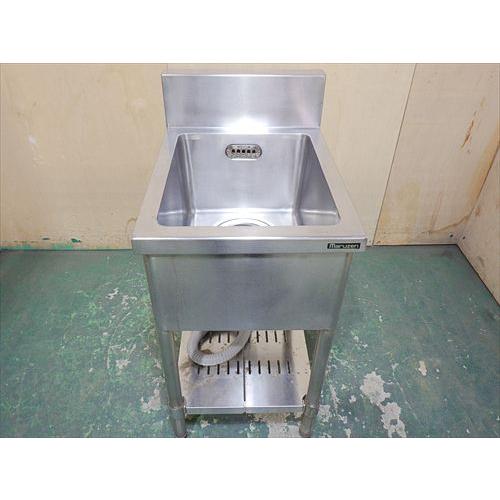 【中古】【送料都度見積】マルゼン １槽シンク W450×D600×H800＋BG150mm