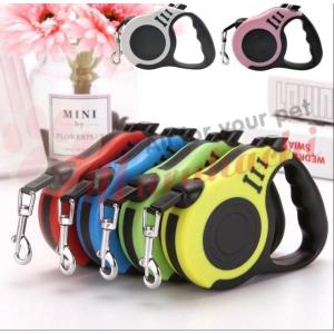 犬用リード　自動巻き戻し式　ワンタッチロック　3メートル　骨柄　犬お散歩　リードあ