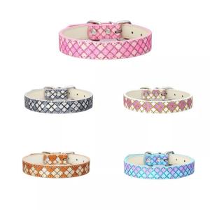 犬　首輪　犬用首輪　軽い首輪　可愛い首輪　ギンガムチェック柄　４サイズ　おしゃれ　いたくない　ソフト　メッシュ　