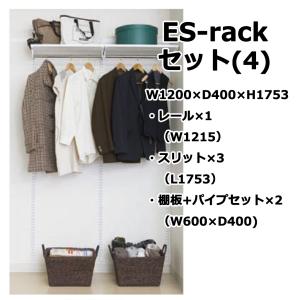 ES-rackセット(5) W1650×H1753 クローゼット2列タイプ 壁面取付