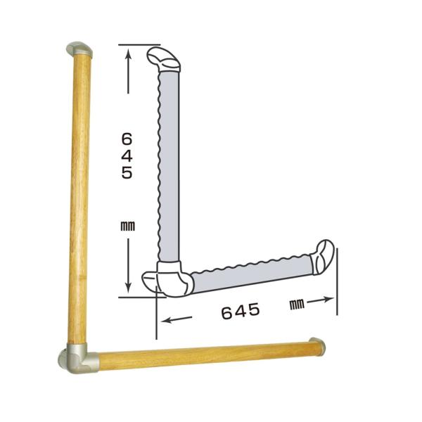いたわりエコてすり ディンプルＬ型 645×645 SO-TD5-600 OMSORG