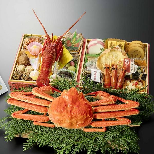 WEB-95【小樽きたいち】小樽きたいち御膳　小樽蟹御膳　和洋二段重（ボイルオオズワイ蟹、しゃけをT...