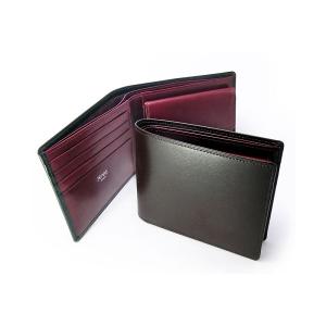 プレリーギンザボックスカーフ　ヴェネチアン　二つ折り財布（小銭入れあり）｜maruhiro