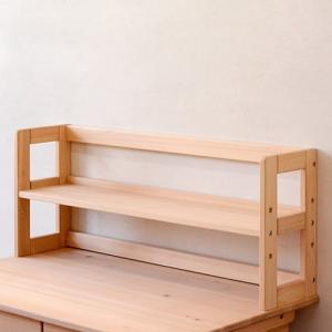 学習机 上置き棚 卓上本棚 木製 ひのき ロー...の詳細画像1