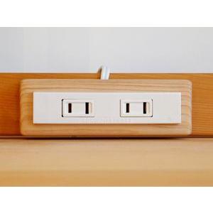 ひのきデスクコンセント 2口コンセント 桧デスクスタンド用 オプション 日本製　